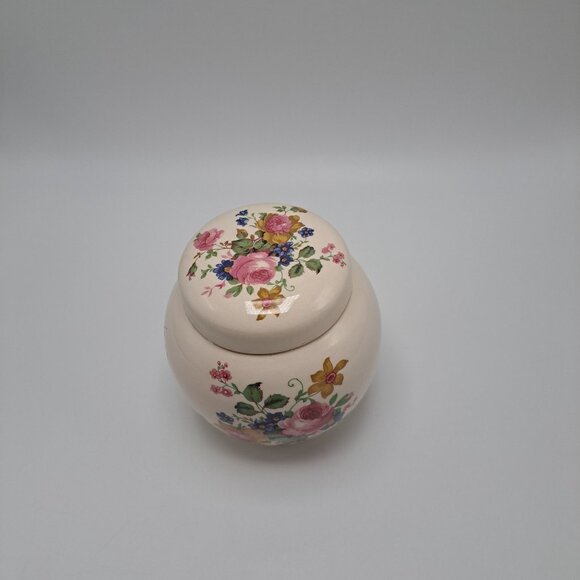 Sadler England Floral Design Ceramic Ginger Jar Lidded Storage Dish - Picture 3 of 16